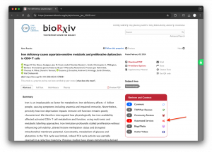 Reviews and context box on bioRxiv