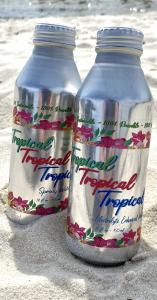 Tropical Water Brand in 100% Sustainable, Reusable  Aluminum Cans