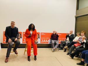 Colleen James at Fireside Chat Fundraiser with John Milloy at Kitchener-Waterloo Art Gallery