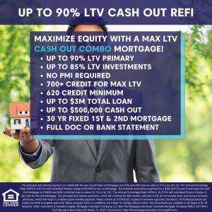 Up to 90% CLTV Cash Out Refinance 2nd Mortgage