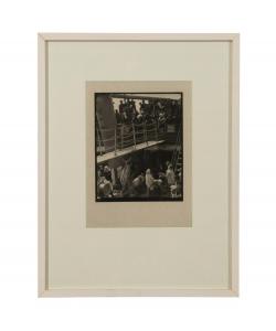 Small format photogravure on Japanese tissue paper mounted on board by Alfred Stieglitz (American, 1864-1946), titled The Steerage, pencil signed, titled and dated lower left (est. $35,000-$50,000).