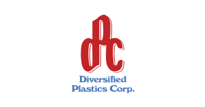 Diversified Plastics Corporation logo, red initials DPC and blue text "Diversified Plastics Corporation"