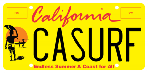 Endless Summer Automobile License Plate with vivid yellow background