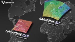 Ventusky dekt het grootste deel van Europa en het Caribisch gebied met het nieuwe HARMONIE weermodel.