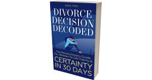 3D rendering of "Divorce Decision Decoded" by Mike Fink, a guide to making clear, confident relationship decisions