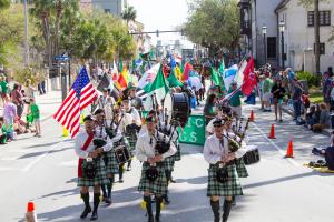 Pipe and Drum band marching