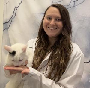 Dr. Alexandra Wolfingbarger, at her practice of in-home pet euthanasia in Columbus, OH and surrounding areas