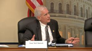 Chairman Tom McClintock, co-chair of the Congressional Iran Human Rights and Democracy Caucus introducing Mrs. Maryam Rajavi during the 26 Feb 2025 House Hearing by IHRDC Hearing where Mrs. Maryam Rajavi testified, received bi-partisan legislative support of 150 members