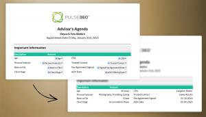 Meeting prep with data points to make advisors look professional and on top of it all