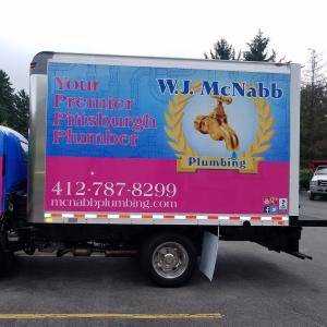 McNabb Plumbing Service Truck at a Pittsburgh Residence