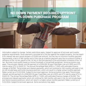 0% Down Payment Required to Purchase a Home with Down Payment Assistance