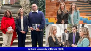 Dr. Ximena Peres Arenas, Dr. Omar Salinas, Claribel Aparicio and Maryna Ovtsynova at the Catholic University of Bolivia