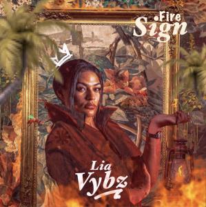 Fire Sign’s motion artwork featuring Lia Vybz in a vibrant digital animation with golden textures and flames.