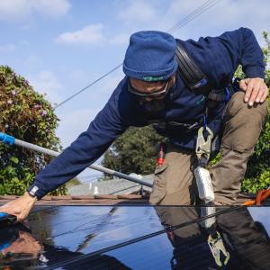 Solar panel cleaning
