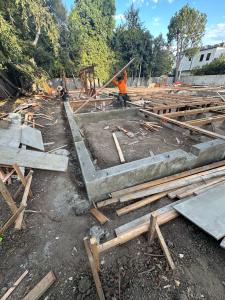 Framed concrete foundation under construction for a backyard ADU by S&P Concrete Construction in Southern California.