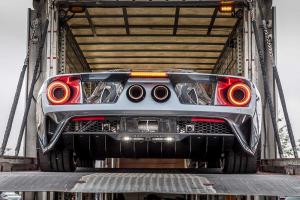 Car Inside Enclosed Trailer