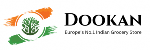 Dookan logo with a tree symbol, representing Europe's No. 1 Indian grocery store.