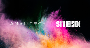 This image shows the AmaliTech and Silverside logos placed in front of a colourful background