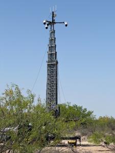 Skylark Labs Scout Mk II tower with Pierce Aerospace’s YR1 Remote ID Sensor and visual sensors was deployed to Mexico. The tower stands at 100 feet and is actively detecting and tracking UAS along the Mexico-US border.
