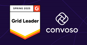 Convoso badge and logo for G2 Grid® Leader Spring 2025