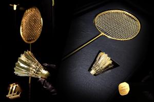 Leronza 24K Gold Badminton Racket and Shuttlecock