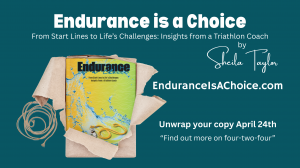 teal backgorund book wrapped in brown paper and enduranceisachoice.com promo