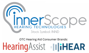 InnerScope logo with Consumer Brands HearingAssist and iHEAR