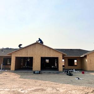 Roof replacement in progress