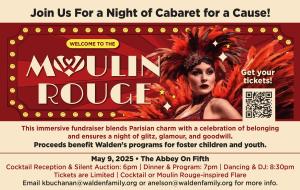 Logo for Moulin Rouge event with Walden Family Services