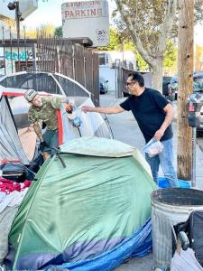 Kenny Dewan bringing warmth and care to those in need.