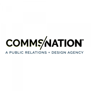 COMMSNATION LLC logo featuring bold, modern typography with stylized slashes around the word 'COMMS/NATION.' The design emphasizes innovation and connection, representing a professional marketing agency rooted in Tucson, Arizona. Colors and layout reflect