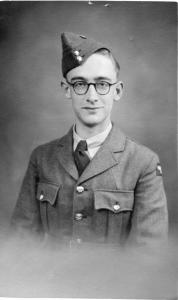 A black and white photo from World War TWO John Teague is 17 and in a smart RAF uniform