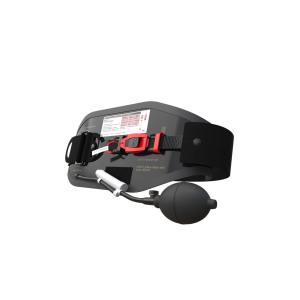 The AAJT-S device positioned for use in prehospital trauma care; designed for non-invasive control of abdominal, pelvic, and junctional hemorrhage.