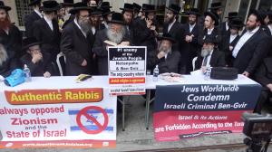 April 24, 2025. Anti-Zionist Orthodox Jews staged a Protest against Zionism at Zionist consulate in NYC. The demonstration coincided with the visit of far-right extremist Member of Knesset (MK) Itamar Ben-Gvir to NYC.