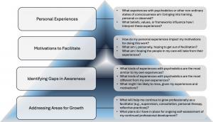 Self-literacy reflection exercise for psychedelic facilitators.