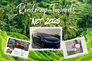 Picture of Smailing Tour DMC Roadmap towards Net Zero components that showcases an Electric Vehicle, Eco Experiences and Sustainable Environmentally Friendly actions/behaviours in the office work environment.