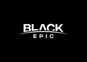 Picture of the Black Epic Entertainment logo in bold white text, displayed against a solid black background.