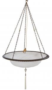 Fortuny “Scudo Saraceno” metal and glass chandelier, Venetia Stadium, Venice, Italy. Estimate: $1,500-$2,500