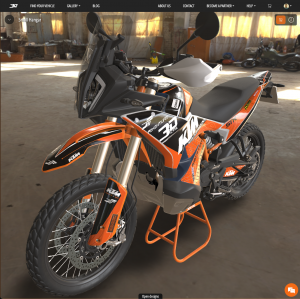 3D Render of Protective Decal Design on KTM 890 Adventure R