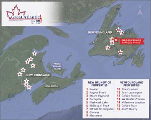 Great Atlantic Resources Properties Map