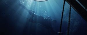 Drew swims under the ACE in an attempt to free the skiff in LAST FLARE