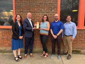 Weidmuller USA team accepts the 2024 Supplier Sustainability Award from Emerson