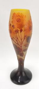 Gorgeous Galle French cameo art glass vase, 13 inches in height. Estimate: $800-$1,200