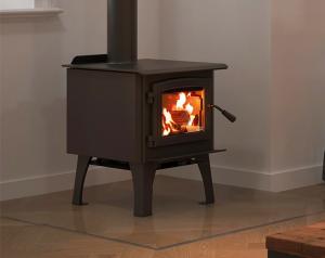 An example of a wood stove for a WETT Inspection nice clean black certified wood stove