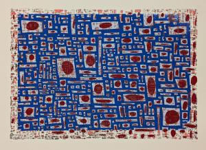 apart, together in blue - 2025 silkscreen on paper 22 x 30 inches