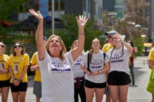 Waiving at the Kids