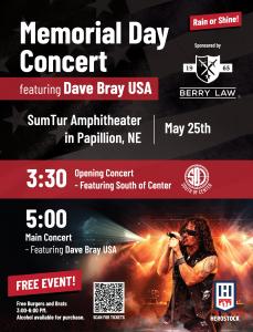 Memorial Day Concert with Dave Bray USA Flyer