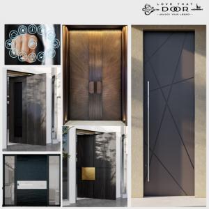 Fire Rated Door Technology Features Three Point locking system, Biometric lock with fingerprint or eye scan capability, and enhanced fire resistance.