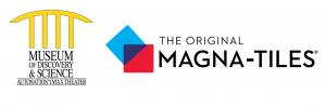 The Museum of Discovery and Science (MODS), a nationally recognized science museum and recipient of the IMLS National Medal for Museum Service, has partnered with MAGNA-TILES®, America’s #1 Magnetic Building Sets Brand,* to create the first-ever traveling museum exhibit, MAGNA-TILES Studio Company logos