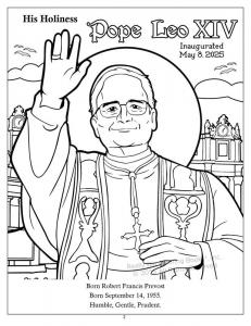 Pope Leo XIV Coloring Book page 1